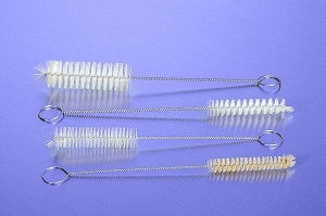 Midland Sci 10in Fan Tip Brushes - White Bristle Test Tube Brush with Fan Tip, 1-3/8" Dia. x 10" Overall Length - 1841