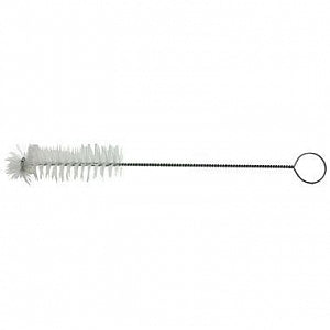 Justman Brush Company White Nylon Test Tube Tip Brush - White Nylon Tip Brush with Radial Tip, 10" Overall Length - 2088