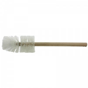Justman Brush with Hard Wood Handle and Double Tufted End - White Nylon Beaker Brush with Hardwood Handle and Heavy Double Tufted End, 12" Overall Length - 4116N