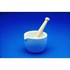 Coorstek Porcelain Mortar and Pestle with Wooden Handle - PESTLE WEDGEWOOD 125MM 12/CS - 60389