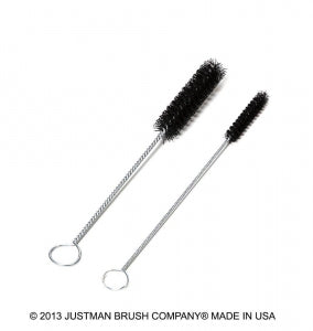 Justman Brush Company 12" Nylon Tube Brushes - Black Nylon Tube Brush, 3/8" Diameter, 12" Length - 715290