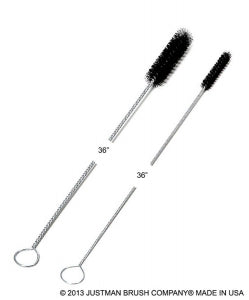 Justman Brush Company 36" Nylon Tube Brushes - Black Nylon Tube Brush, 5/8" Diameter, 36" Length - 715375