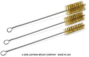 Midland Sci Wire Tube Brush Brass - Brass Wire Tube Brush, 12" Overall Length x 1" Diameter, 0.008 Fill - 719287
