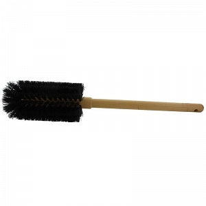 Justman Brush Company Hardwood Handle & Heavy Double Tufted End Brush - Black Nylon Beaker Brush with Hardwood Handle and Heavy Double Tufted End, 5" Brush Length x 16" Overall Length - 720279