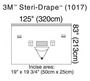 3M Healthcare Steri-Drape Isolation Drape with Incise Film - Steri-Drape Isolation Drape with Incise Film and Pouch, 126" x 84" - 1017