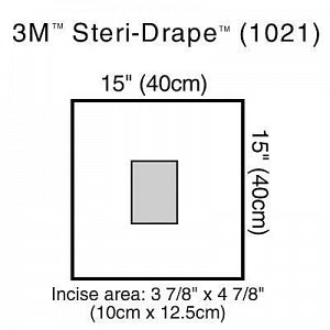 3M Healthcare Steri-Drape with Incise Film - Steri-Drape Small Drape with Incise Film, 15" x 15" - 1021