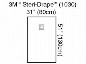 3M Healthcare Steri-Drape with Adhesive Aperture - Steri-Drape Medium Drape with Adhesive Aperture, 31" x 51" - 1030