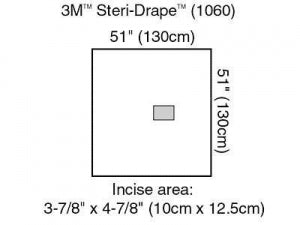 3M Healthcare Steri-Drape Incise and Ophthalmology Drapes - Steri-Drape Medium Drape with Incise Film, 51" x 51" - 1060