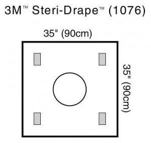 3M Healthcare Wound Steri drapes - Steri-Drape Wound Edge Protector with Accessories, 35" x 35", Ring Diameter 10" - 1076
