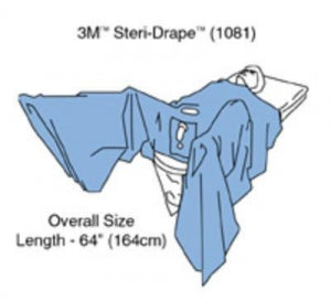 3M Healthcare Steri-Drape 1071 Urological Drapes - Steri-Drape TUR / Urological Drape with 2" Aperture, Fluid Collection Pouch and Finger Cot, 60" x 64" - 1081