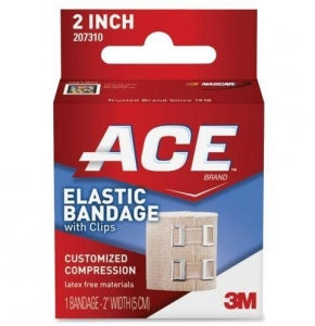 3M Healthcare ACE Elastic Bandage w / Hook Closur - ACE Elastic Bandage with Hook Closure, Beige, 4" - 207604