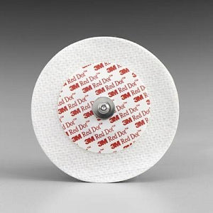 3M Red Dot ECG Monitoring Electrodes - 3M Red Dot Soft-Cloth Monitoring Electrodes with Solid Gel Conductive Column, Without Abrader, Not Radiolucent - 2238