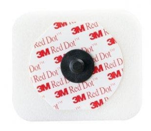 3M Red Dot Monitoring Electrodes with Foam Tape and Sticky Gel - ECG Electrode, Built in Abrader, Sticky Gel - 2570
