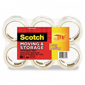 3M Scotch Long-Lasting Storage Packaging Tape - Storage Tape, 1.88" x 54.6-yd., 3" Core, Clear, 6 Rolls / Pack - 3650-6
