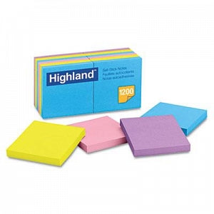 3M Healthcare Post-It Notes - Post-it Assorted Color 3" x 3" 100-Sheet Adhesive Notes - 6549B