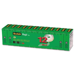3M Healthcare Scotch Magic Tape Refill Rolls - Magic Tape Value Pack, Clear, 3/4" x 1000", 1" Core - 810K12