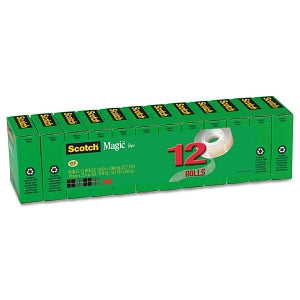 3M Healthcare Scotch Magic Tape Refill Rolls - Magic Tape Value Pack, Clear, 3/4" x 1000", 1" Core - 810K12