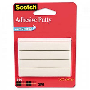 3M Healthcare Scotch White Adhesive Nontoxic Mounting Putty - Nontoxic Removable Reusable Adhesive Putty, 2-oz., White - 860