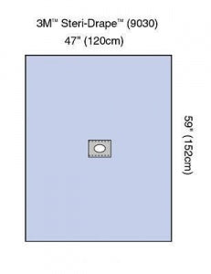 Aperture Pouch Drapes by 3M Healthcare Steri-Drape 1072 - Steri-Drape 47" x 60" Drape with 2" x 3" Centered Adhesive Aperture - 9030