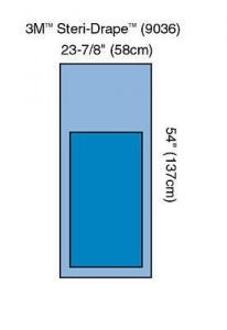 3M Healthcare Steri-Drape Mayo Stand Adhesive Aperture Drapes - Mayo Stand Cover, Steridrape, 23-7/8" x 54" - 9036