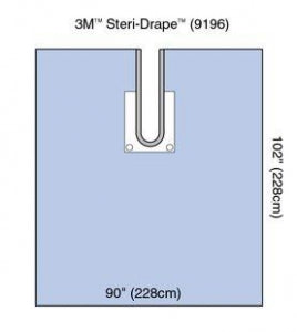 3M Healthcare X-Ray Image Intensifier Drapes - Steridrape Shoulder Drape Sheet with Access - 9196