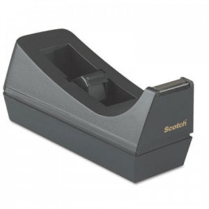 3M Desktop Tape Dispenser with 1" Core - Desktop Tape Dispenser, 1" Core, Weighted Nonskid Base, Black - C38-BK