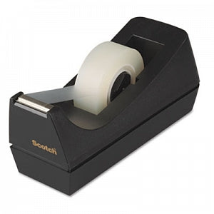 3M Desktop Tape Dispenser with 1" Core - Desktop Tape Dispenser, 1" Core, Weighted Nonskid Base, Black - C38-BK