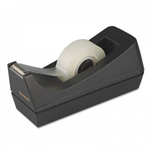 3M Desktop Tape Dispenser with 1" Core - Desktop Tape Dispenser, 1" Core, Weighted Nonskid Base, Black - C38-BK