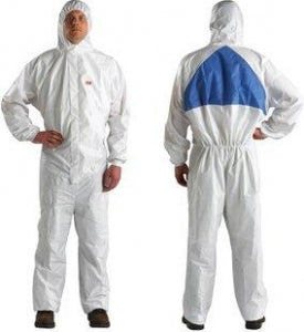 3M Healthcare Safety Work Wear Coveralls - Chemical Protective Coveralls with Hood, Knit Cuff and Elastic Ankle, Black, Size XL - 4540+BLK-XL