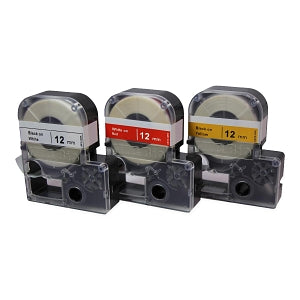 MTC LABeler Lab Printer & Tape - CASSETTE, 26', 12MM TAPE, GREEN, W/WHT PRINT - L9010-12GW