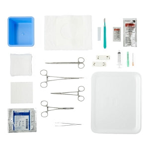 Centurion Centurion Chest Tube Insertion Trays - Deluxe Chest Tube Tray without Silk Sutures, PVP Solution and Ointment, Lidocaine, Dressing and Instruments - MNS2250