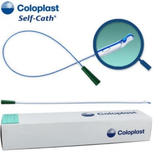 Coloplast Self-Cath Olive Coudé Tip Catheters - Self-Cath Intermittent Catheter, Olive Coudé Tip, Guide Stripe, Sterile, 18 Fr x 16" - 818