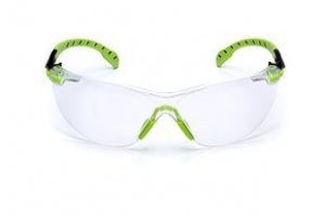 3M Healthcare Solus 1000 Series Safety Spectacles - Solus Safety Glasses Kit, Foam Strap, Clear Antifog Lens, Green and Blue - S1201SGAF