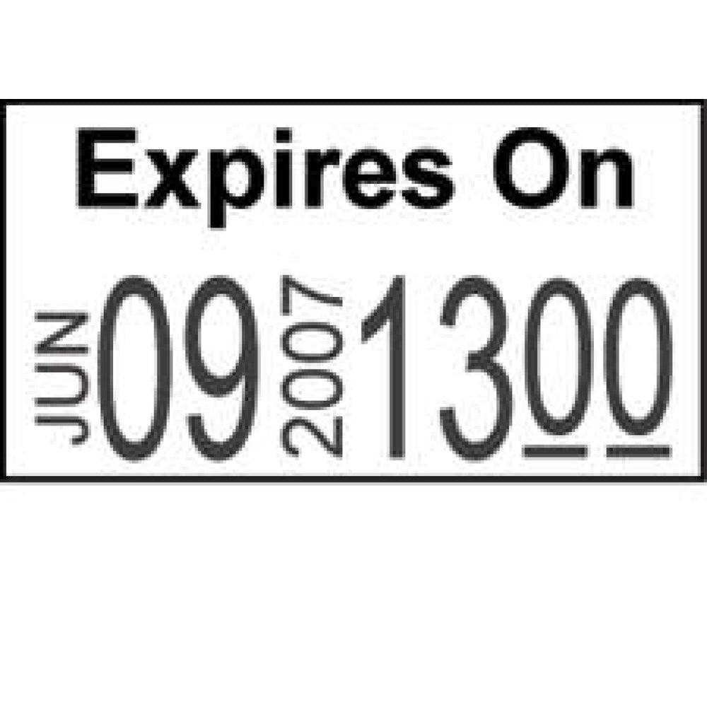 Label Compatible With Monarch 1131 Guns Paper Permanent Expires On 7/16" X 7/9" White 2500 Per Roll, 8 Rolls Per Box