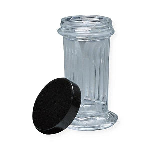Mopec Coplin Glass Vertical Staining Jar with Cover - Coplin Vertical Staining Jar with Screw-On Plastic Cover - BA003