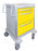 Medline Co-Label Slim Med Junior Aluminum Medical Carts - 3-Drawer Aluminum Med Junior Cart with One 3"and Two 9" Drawer Configuration, Yellow, Key Lock - MPH01WMLJA10Y