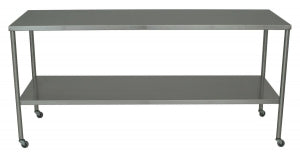 UMF Medical Instrument Tables with Shelf - Instrument Table, with Shelf, 24"W x 72"L x 34"H - SS8000