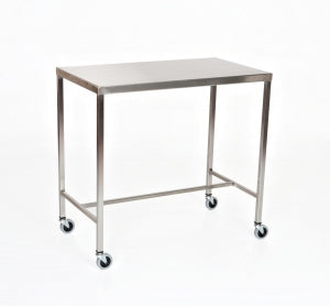 Mid Central Stainless Steel H-Brace Instrument Table - H-Brace Stainless Steel Instrument Table, 20" x 48" x 34" - MCM515