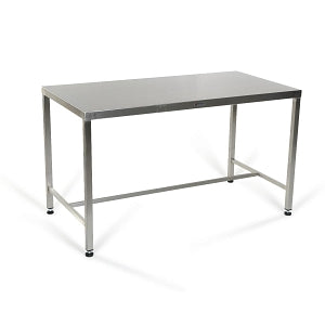 Mid Central Medical Stainless Steel Tables with H-Braces and Floor Levelers - Welded Work Table with H-Brace, Stainless Steel, 30" x 48" x 35" - MCM581H-LL