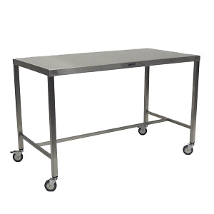 Mid Central Medical Stainless Steel Tables with H-Braces and Casters - TABLE, WORK, SS, W/H-BRACE&CASTERS, 36X60X35 - MCM585H-CA