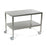 Mid Central Medical Stainless Steel Tables with Two Shelves and Casters - Stainless Steel Work Table with Lower Shelf and Casters, 30" x 96" x 35" - MCM591S-CA