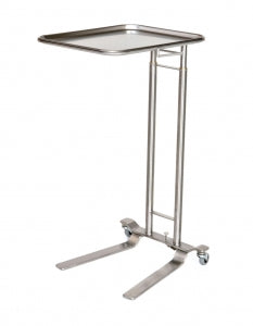 Mid Central Medical Stainless Steel Mayo Stands - Stainless Steel Mayo Stand, Foot Pedal Adjustable, 36" - 62", 20" x 25" - MPH08MS03