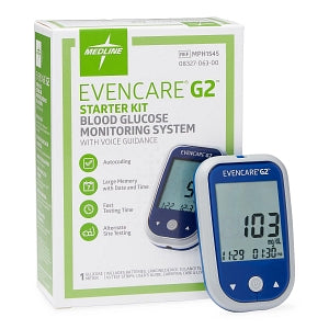Medline EVENCARE G2 Blood Glucose Monitoring System - Starter Kit for ...