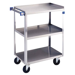 Lakeside Medium Duty Stainless Steel Utility Carts - Medium-Duty Stainless-Steel Utility Cart, 500 lb., 3 Shelves, 16.75" x 27.625" x 32" - 411