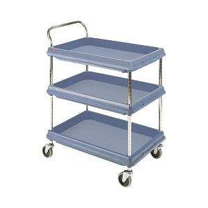 InterMetro Utility Carts - Utility Cart, Polymer, Microban, 3 Shelves, 21" x 33" x 41" - BC2030-3DMB