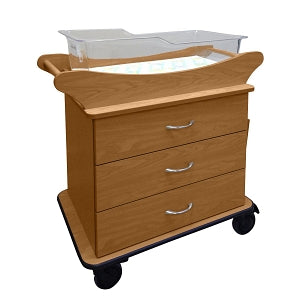 Amico with Three Drawers and Pullout Table Marco Bassinets - Bassinet with 3 Drawers and Pullout Table, Medium Oak - BB-MMD3-01-MOP