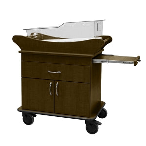 Amico with Drawer, Closed Door Storage, Table Marco Bassinets - Bassinet with 1 Drawer, 1 Cabinet and Pullout Table, Chocolate Pear - BB-MMDD-01-CPP
