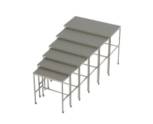 Mac Medical Nested Instrument Tables - Nested Stainless Steel Instrument Table, 40" x 20" x 38" - T0092
