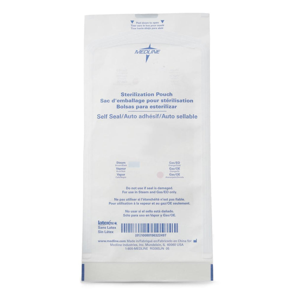 Medline Self-Seal Sterilization Pouches for Steam and Gas Only - Steam and Gas Self-Seal Sterilization Pouch, 5.25" x 10" - MPP100525GSZ