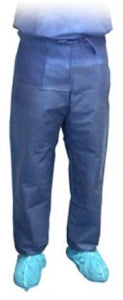 Precept Medical Coolwear Scrub Pants - Disposable Two-Pocket Premium Drawstring Scrub Pants, Blue, Size L - 1518L